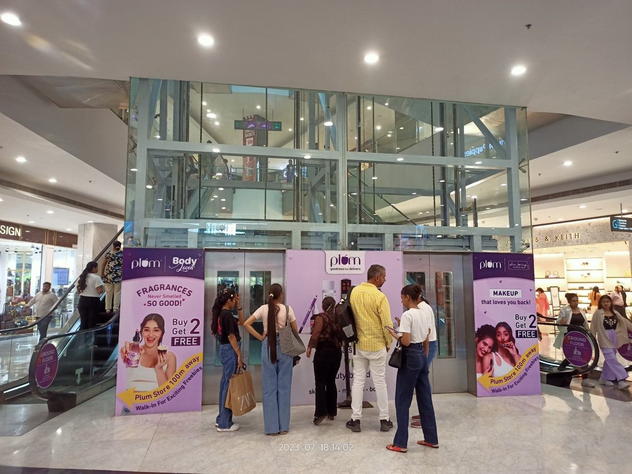 Elante Mall — Glass Lift footers Ground floor — Mall Branding in Chandigarh