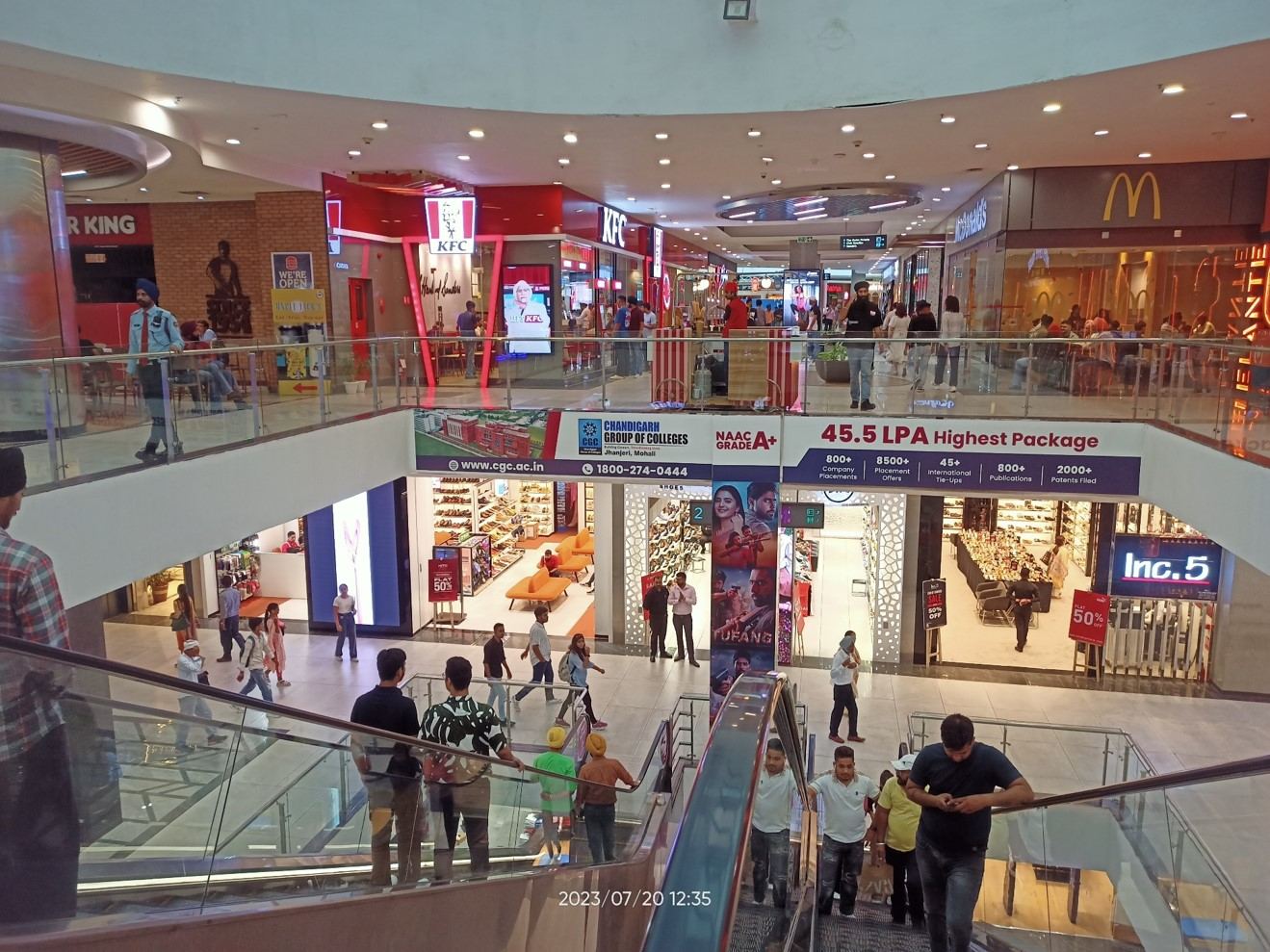 Elante Mall — Third Floor - Food Court Area — Mall Branding in Chandigarh