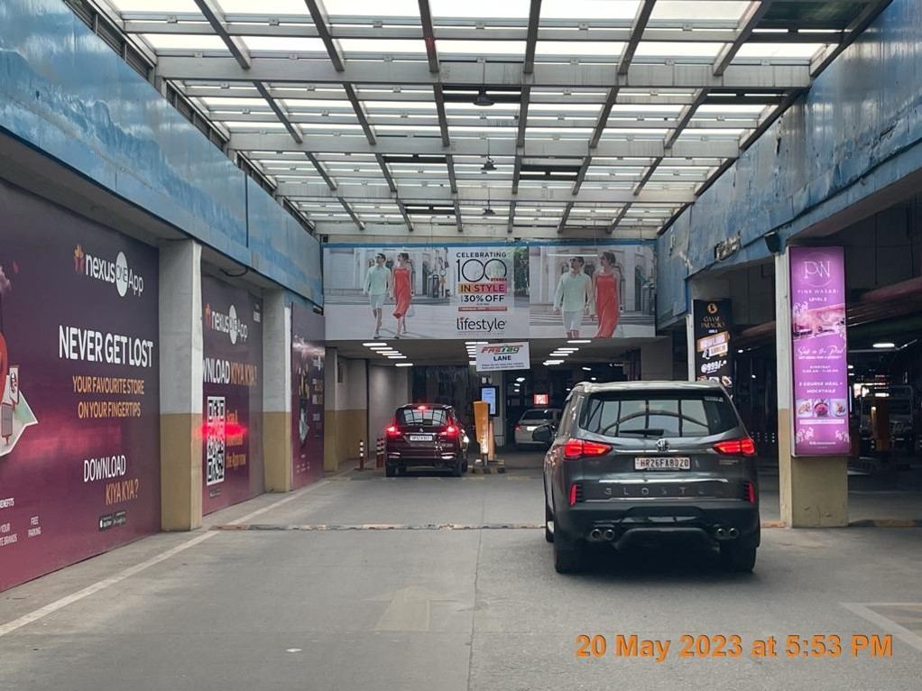 Elante Mall — Parking Header near gate no. 3 — Mall Branding in Chandigarh