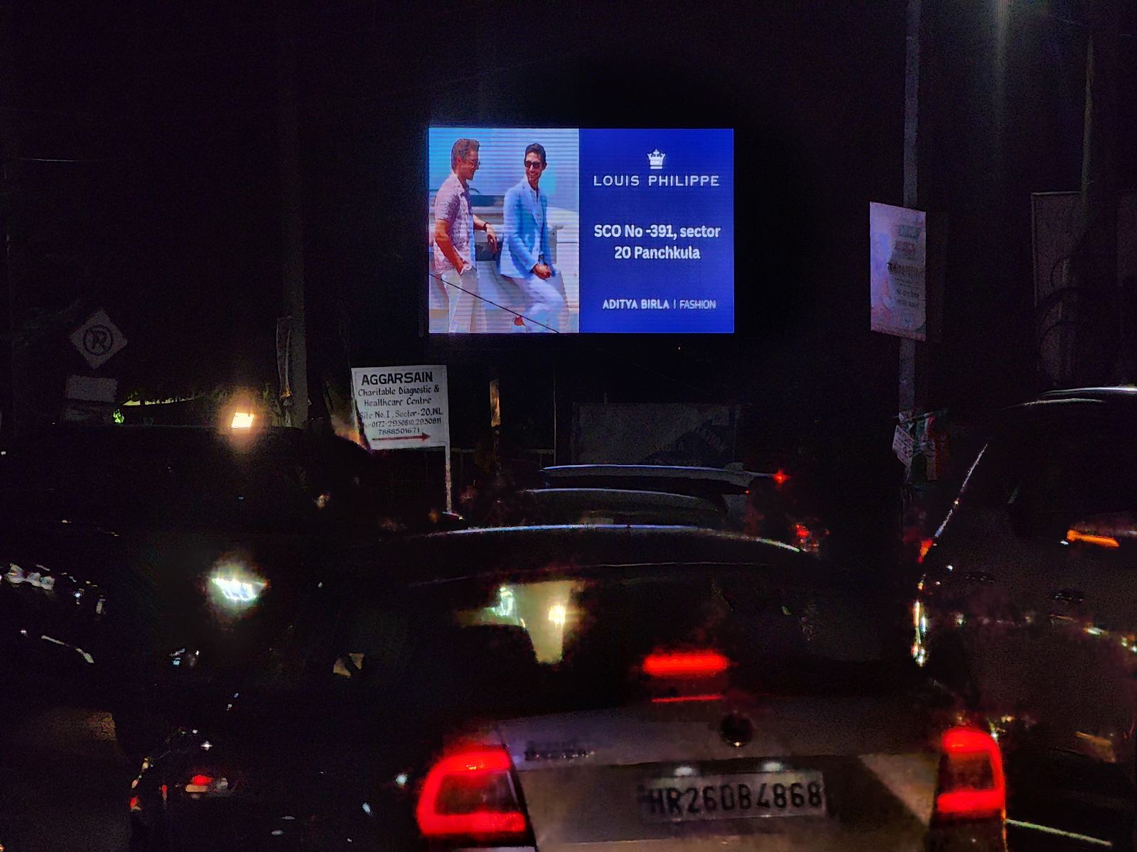 Red Bishop Lights Point Opp. Command / Army Area towards DLF Homes / Trident Hills from Chandigarh — LED Screen in Panchkula