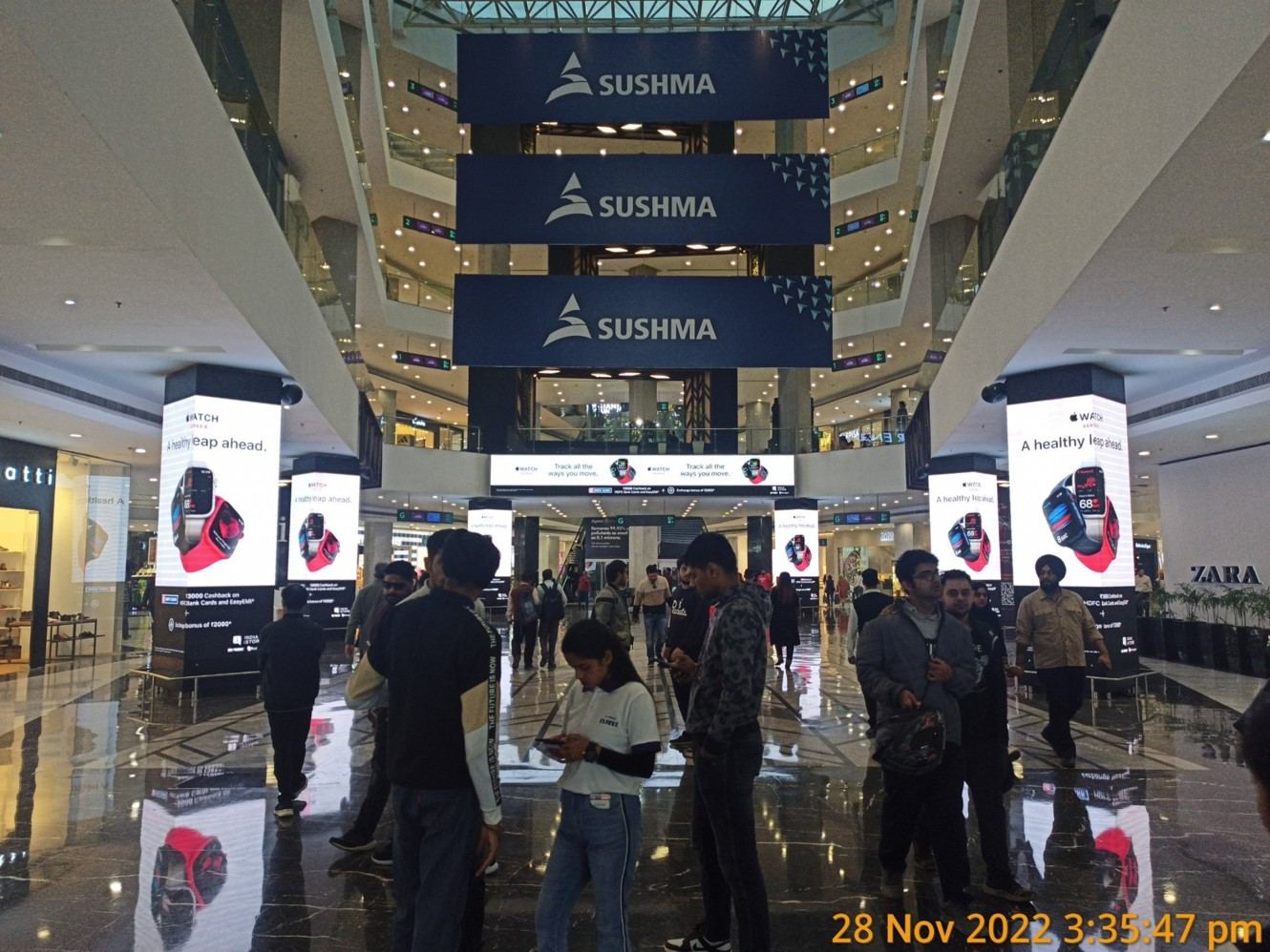 Elante Mall — Main Atrium Drop Down 1 & 2 & 3 — Mall Branding in Chandigarh