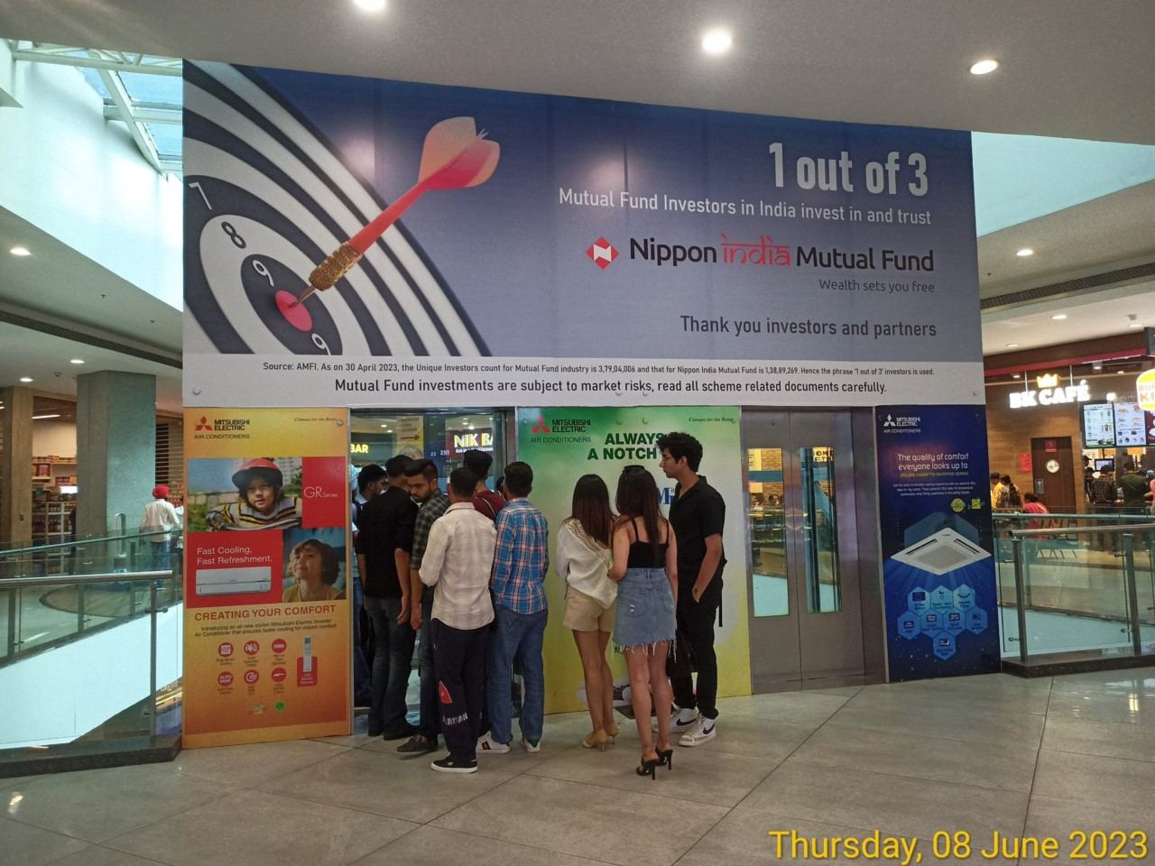 Elante Mall — Glass Lift footers 3rd floor — Mall Branding in Chandigarh